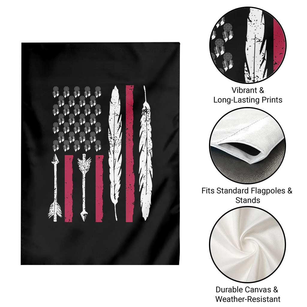 Vintage Native American Flag Garden Flag Dreamcatcher And Feather Graphic