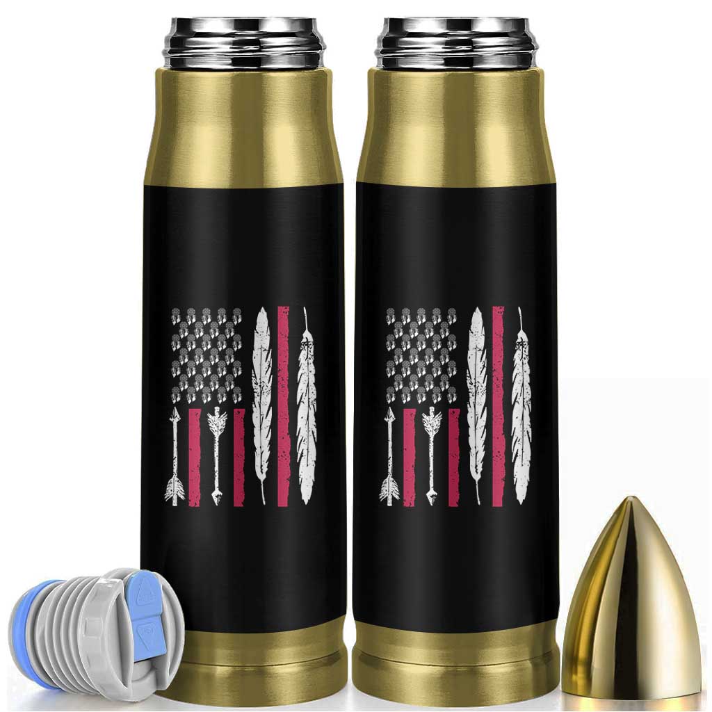 Vintage Native American Flag Bullet Tumbler Dreamcatcher And Feather Graphic