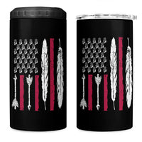 Vintage Native American Flag 4 in 1 Can Cooler Tumbler Dreamcatcher And Feather Graphic