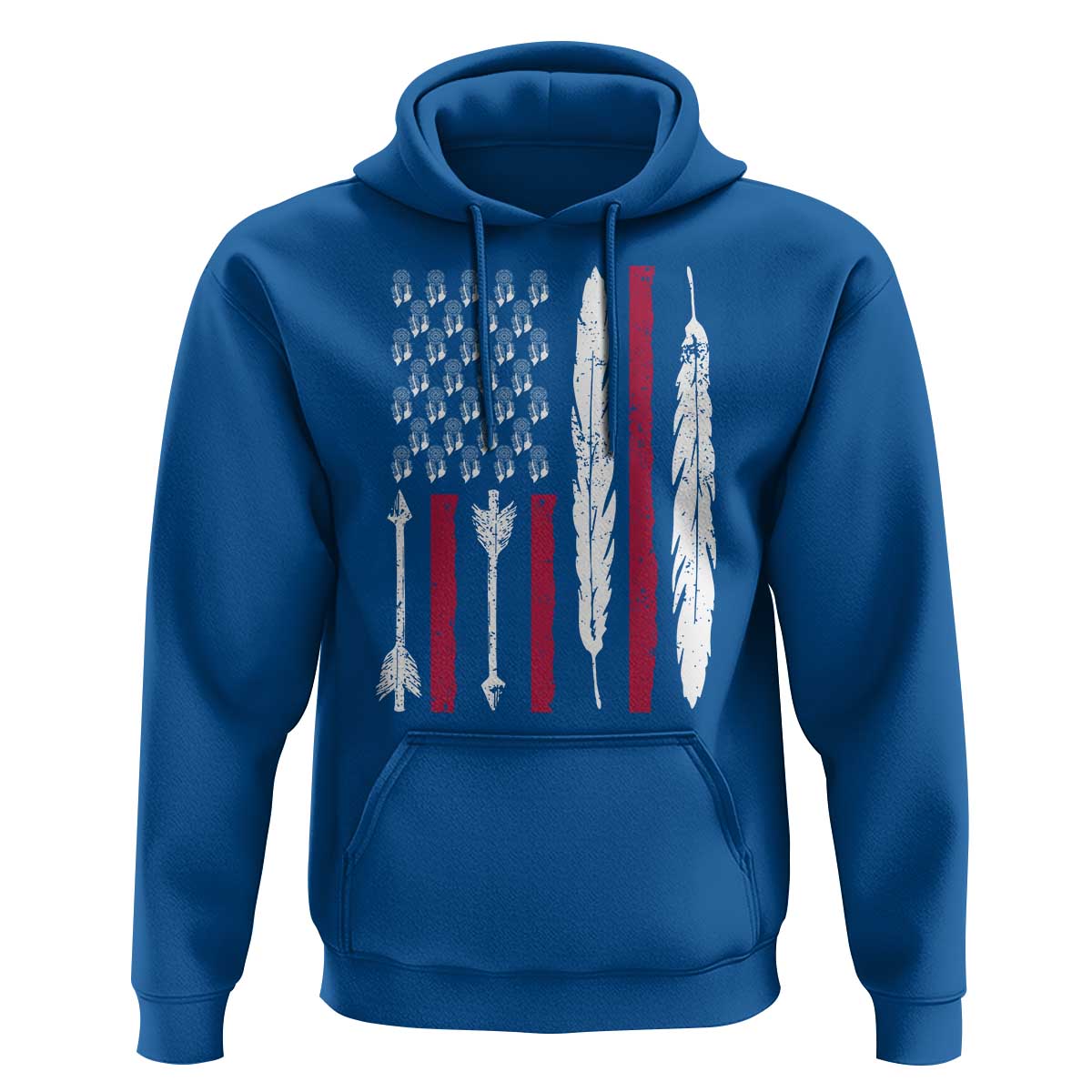 Vintage Native American Flag Hoodie Dreamcatcher And Feather Graphic