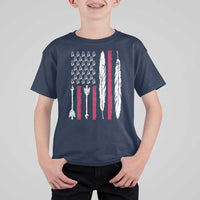 Vintage Native American Flag T Shirt For Kid Dreamcatcher And Feather Graphic