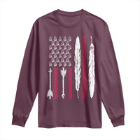 Vintage Native American Flag Long Sleeve Shirt Dreamcatcher And Feather Graphic