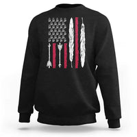 Vintage Native American Flag Sweatshirt Dreamcatcher And Feather Graphic