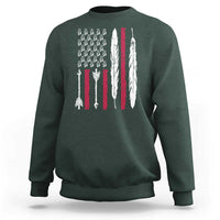 Vintage Native American Flag Sweatshirt Dreamcatcher And Feather Graphic