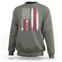 Vintage Native American Flag Sweatshirt Dreamcatcher And Feather Graphic