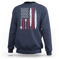 Vintage Native American Flag Sweatshirt Dreamcatcher And Feather Graphic