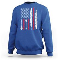 Vintage Native American Flag Sweatshirt Dreamcatcher And Feather Graphic