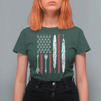 Vintage Native American Flag T Shirt For Women Dreamcatcher And Feather Graphic