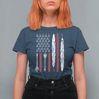 Vintage Native American Flag T Shirt For Women Dreamcatcher And Feather Graphic