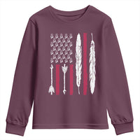Vintage Native American Flag Youth Sweatshirt Dreamcatcher And Feather Graphic