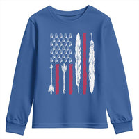 Vintage Native American Flag Youth Sweatshirt Dreamcatcher And Feather Graphic