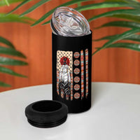 Proud Native American Flag 4 in 1 Can Cooler Tumbler Tribal Sunflower Indigenous Peoples Day Gift