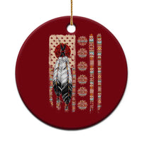 Proud Native American Flag Ceramic Ornament Tribal Sunflower Indigenous Peoples Day Gift