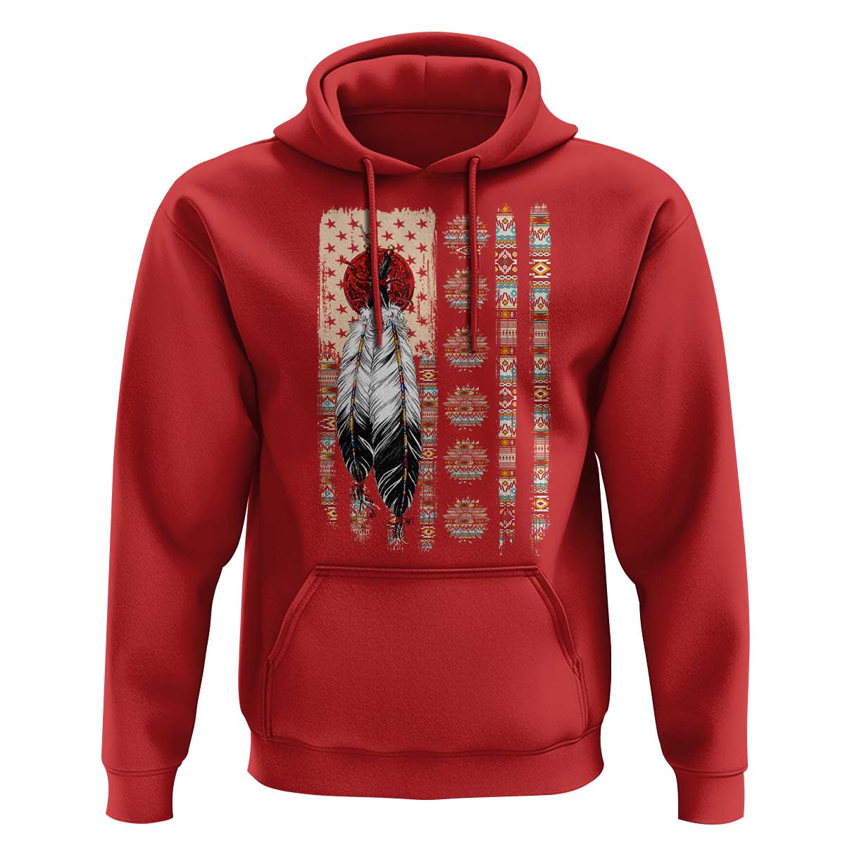 Proud Native American Flag Hoodie Tribal Sunflower Indigenous Peoples Day Gift