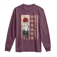 Proud Native American Flag Long Sleeve Shirt Tribal Sunflower Indigenous Peoples Day Gift