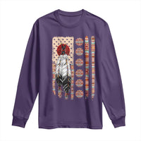 Proud Native American Flag Long Sleeve Shirt Tribal Sunflower Indigenous Peoples Day Gift