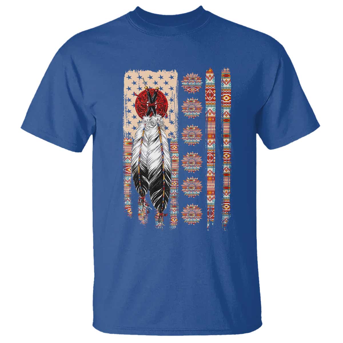Proud Native American Flag T Shirt Tribal Sunflower Indigenous Peoples Day Gift