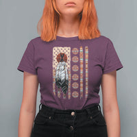 Proud Native American Flag T Shirt For Women Tribal Sunflower Indigenous Peoples Day Gift