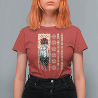 Proud Native American Flag T Shirt For Women Tribal Sunflower Indigenous Peoples Day Gift