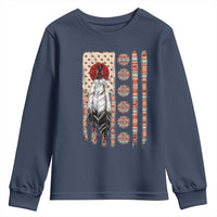 Proud Native American Flag Youth Sweatshirt Tribal Sunflower Indigenous Peoples Day Gift