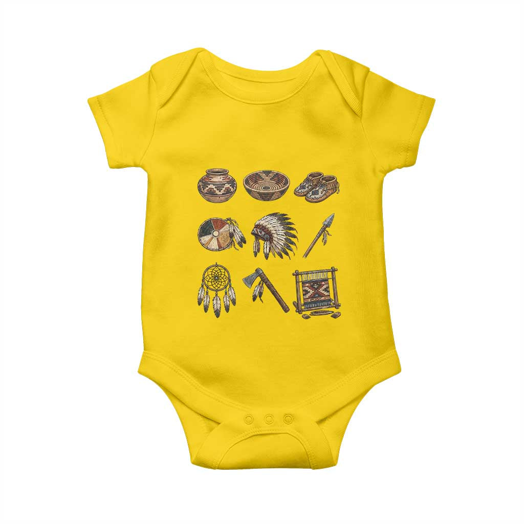 Indigenous Cultural Artifacts Baby Onesie Native American Heritage Graphic