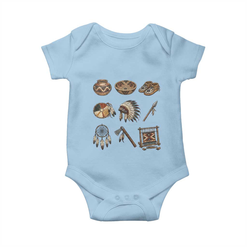 Indigenous Cultural Artifacts Baby Onesie Native American Heritage Graphic