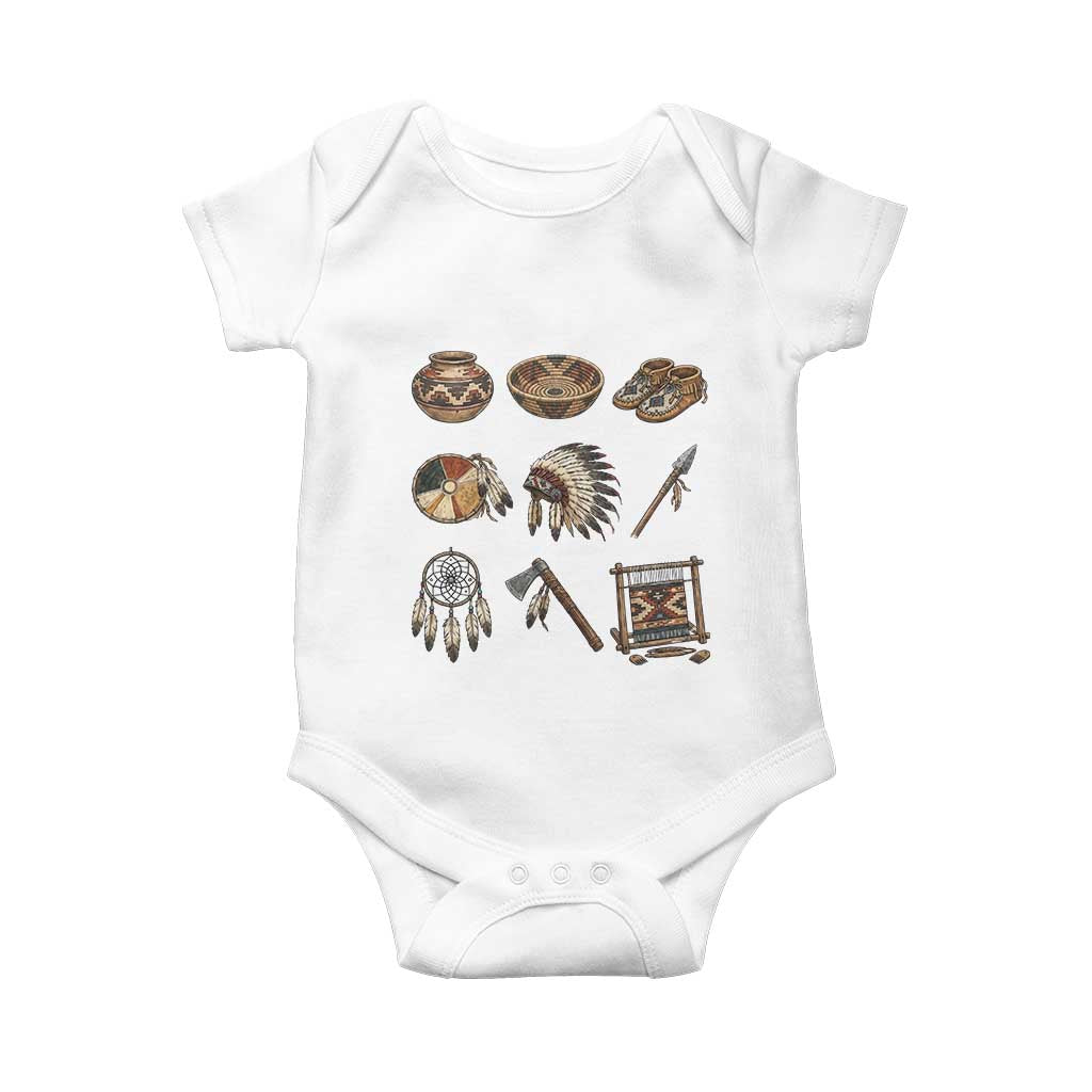 Indigenous Cultural Artifacts Baby Onesie Native American Heritage Graphic