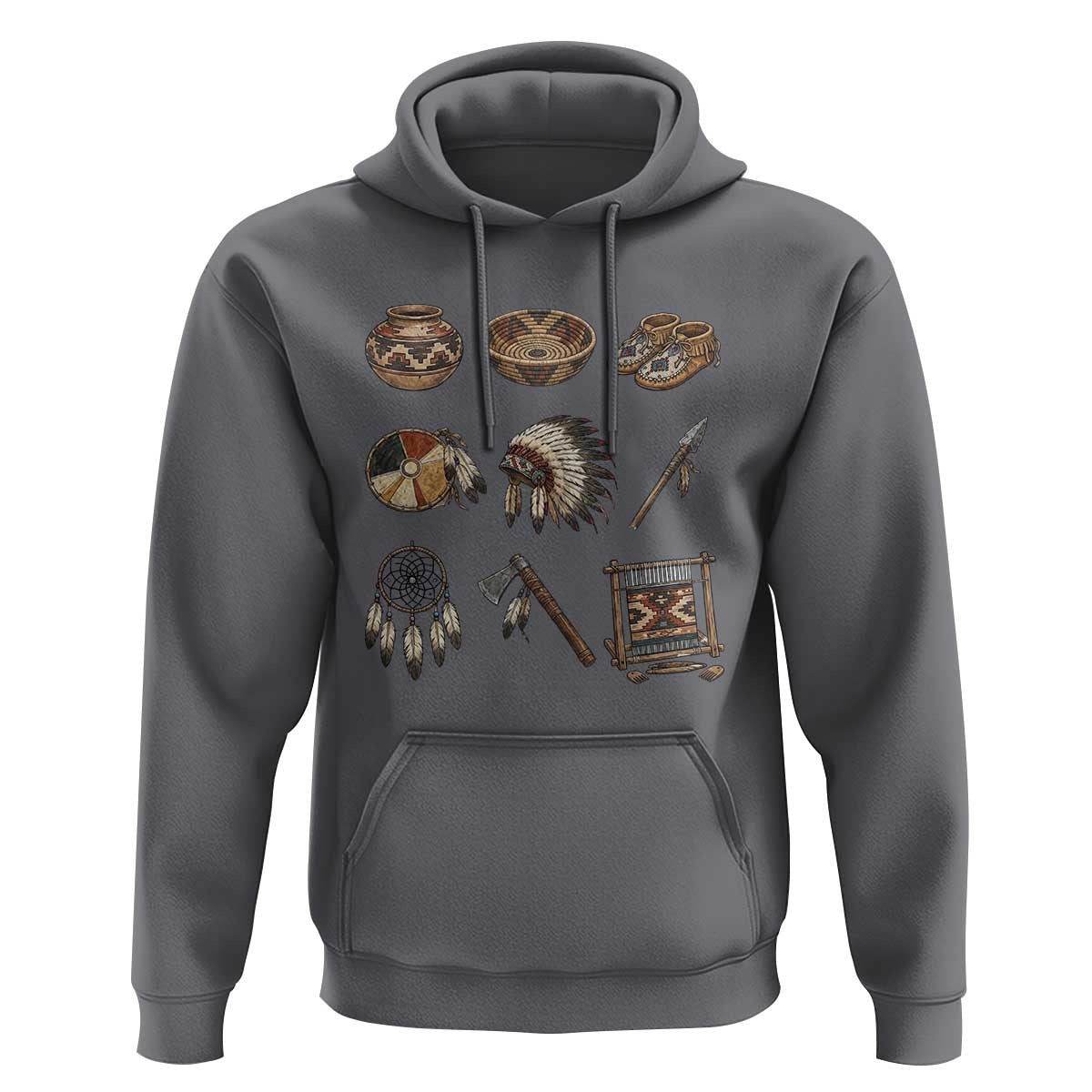 Indigenous Cultural Artifacts Hoodie Native American Heritage Graphic