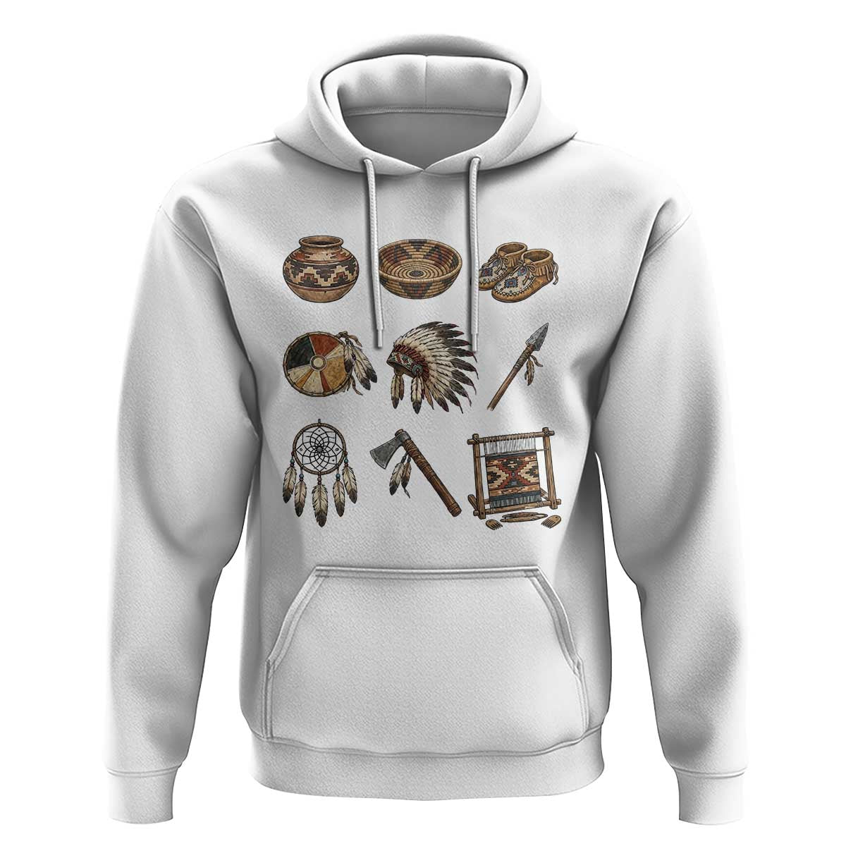 Indigenous Cultural Artifacts Hoodie Native American Heritage Graphic