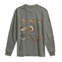 Indigenous Cultural Artifacts Long Sleeve Shirt Native American Heritage Graphic
