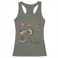 Indigenous Cultural Artifacts Racerback Tank Top Native American Heritage Graphic