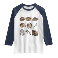 Indigenous Cultural Artifacts Raglan Shirt Native American Heritage Graphic