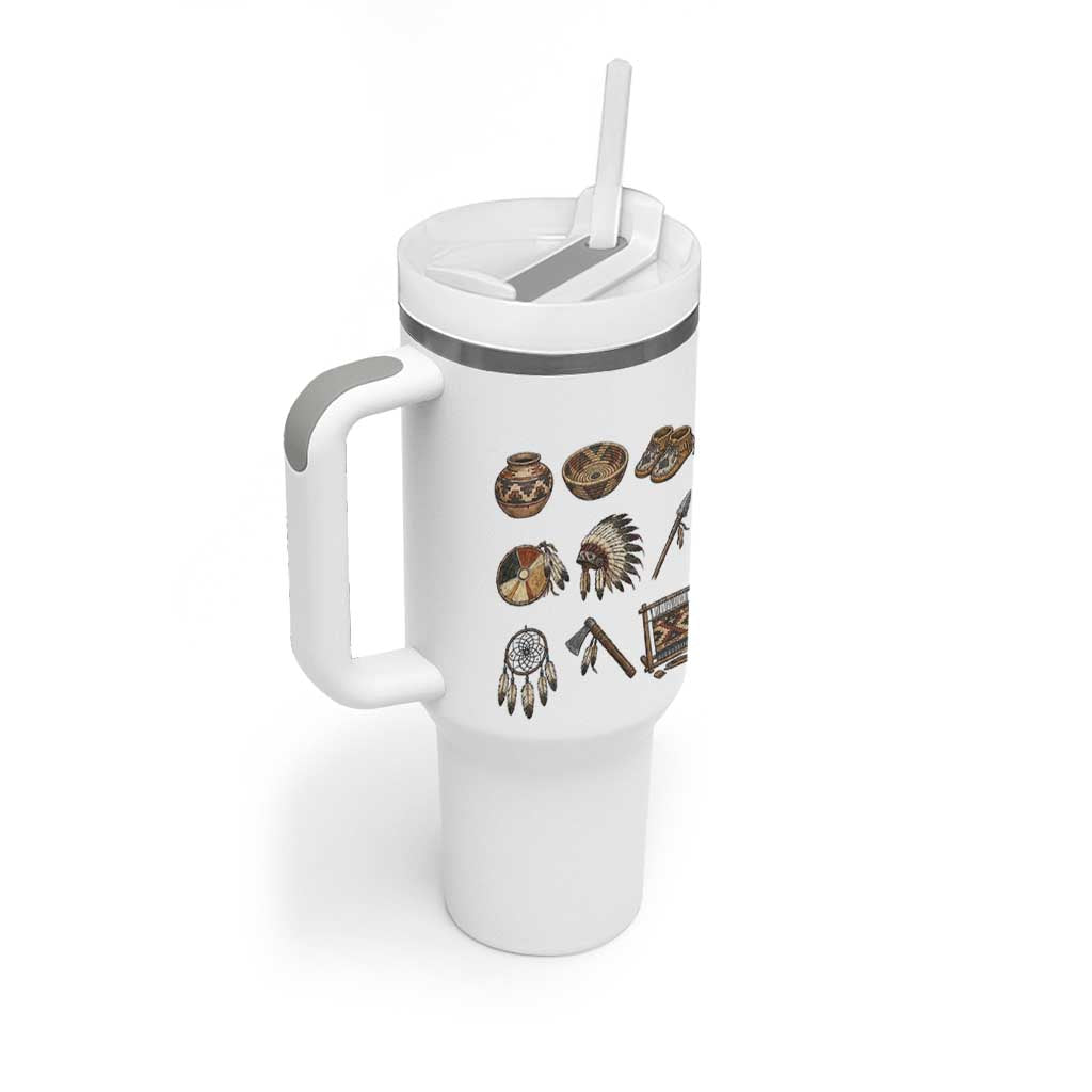 Indigenous Cultural Artifacts Tumbler With Handle Native American Heritage Graphic