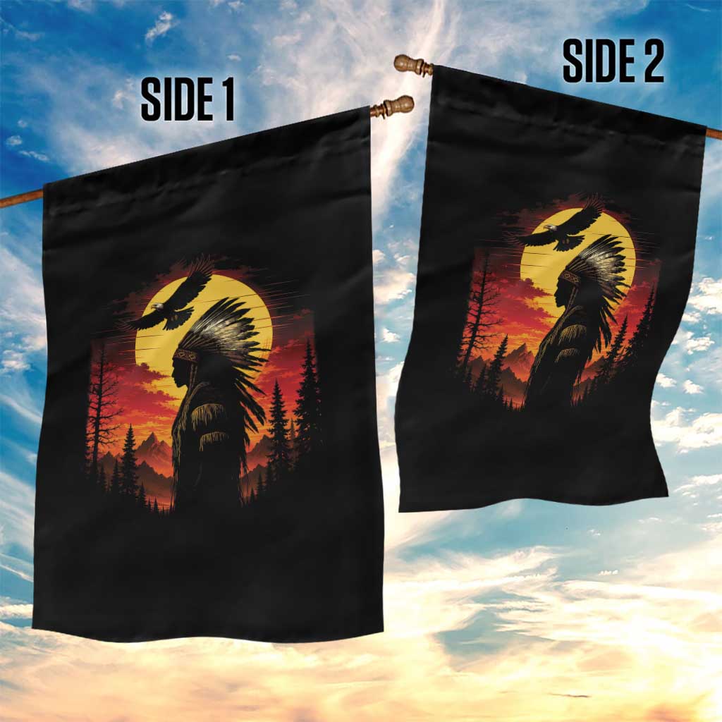 Vintage Native American Warrior Garden Flag Indigenous Heritage Pride