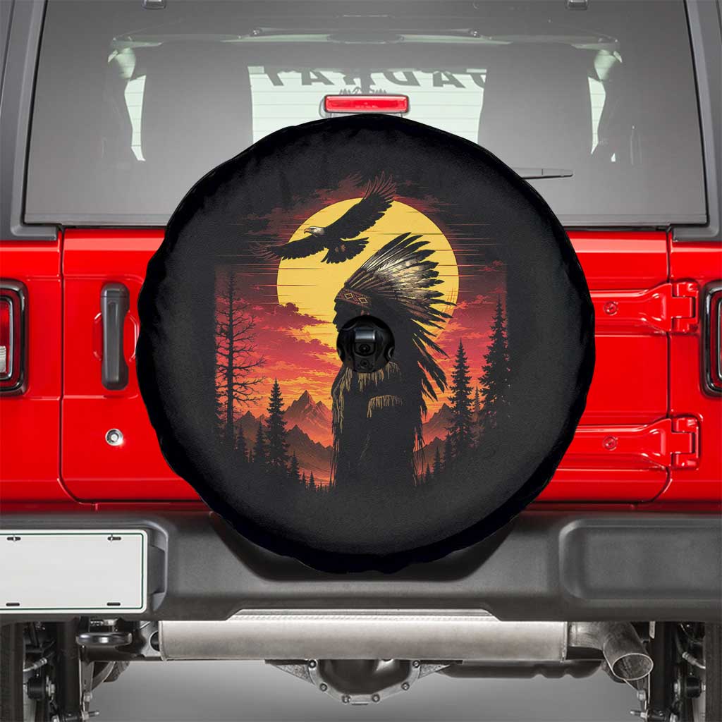 Vintage Native American Warrior Spare Tire Cover Indigenous Heritage Pride