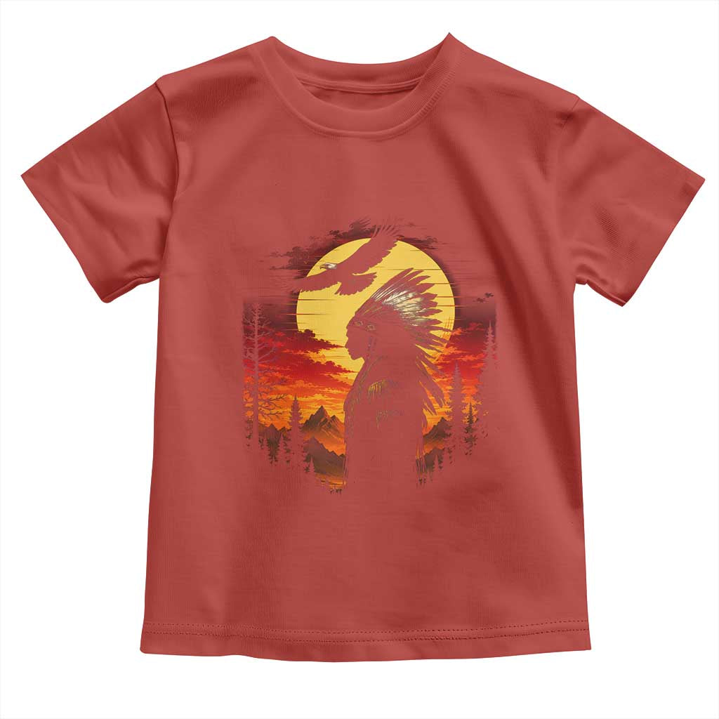 Vintage Native American Warrior Toddler T Shirt Indigenous Heritage Pride