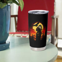 Vintage Native American Warrior Tumbler Cup Indigenous Heritage Pride