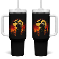 Vintage Native American Warrior Tumbler With Handle Indigenous Heritage Pride