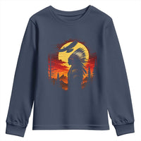 Vintage Native American Warrior Youth Sweatshirt Indigenous Heritage Pride