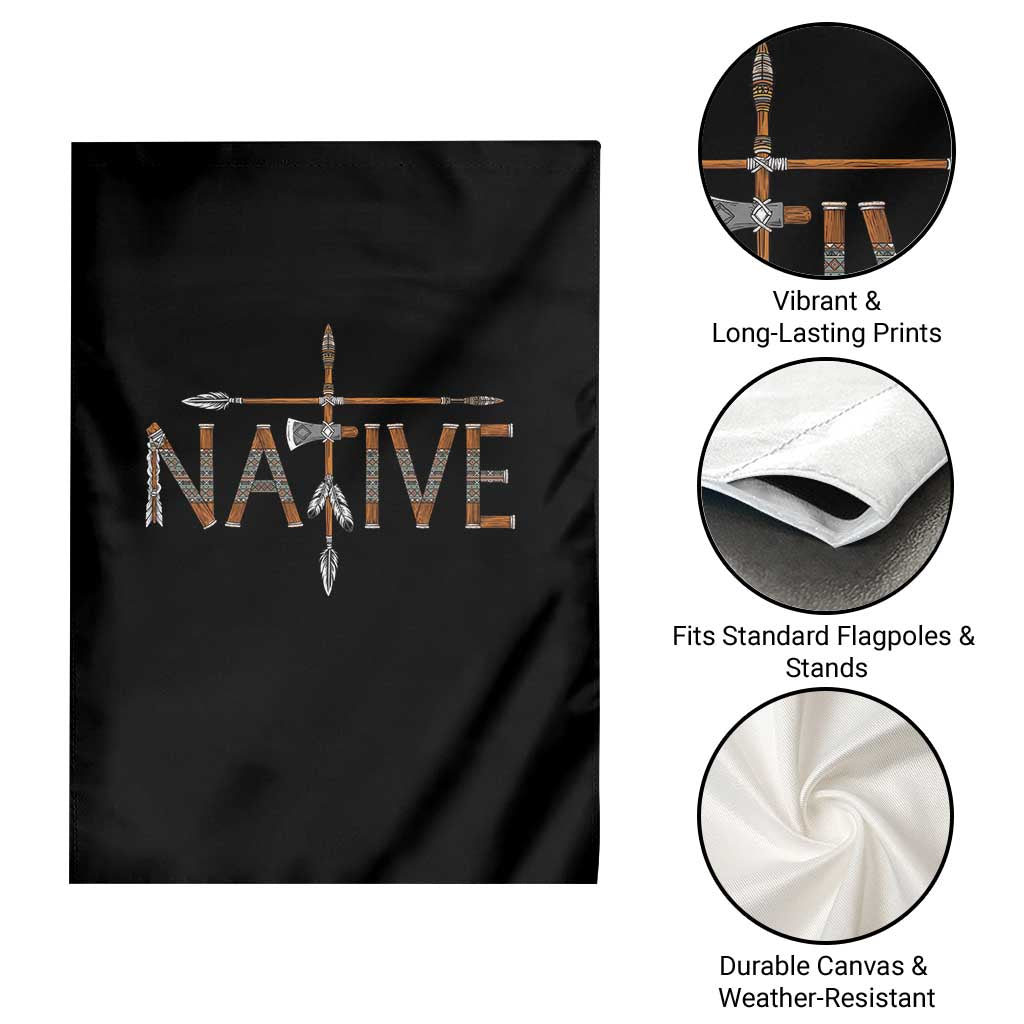Western Style Tribal Feather Garden Flag Vintage Boho Graphic