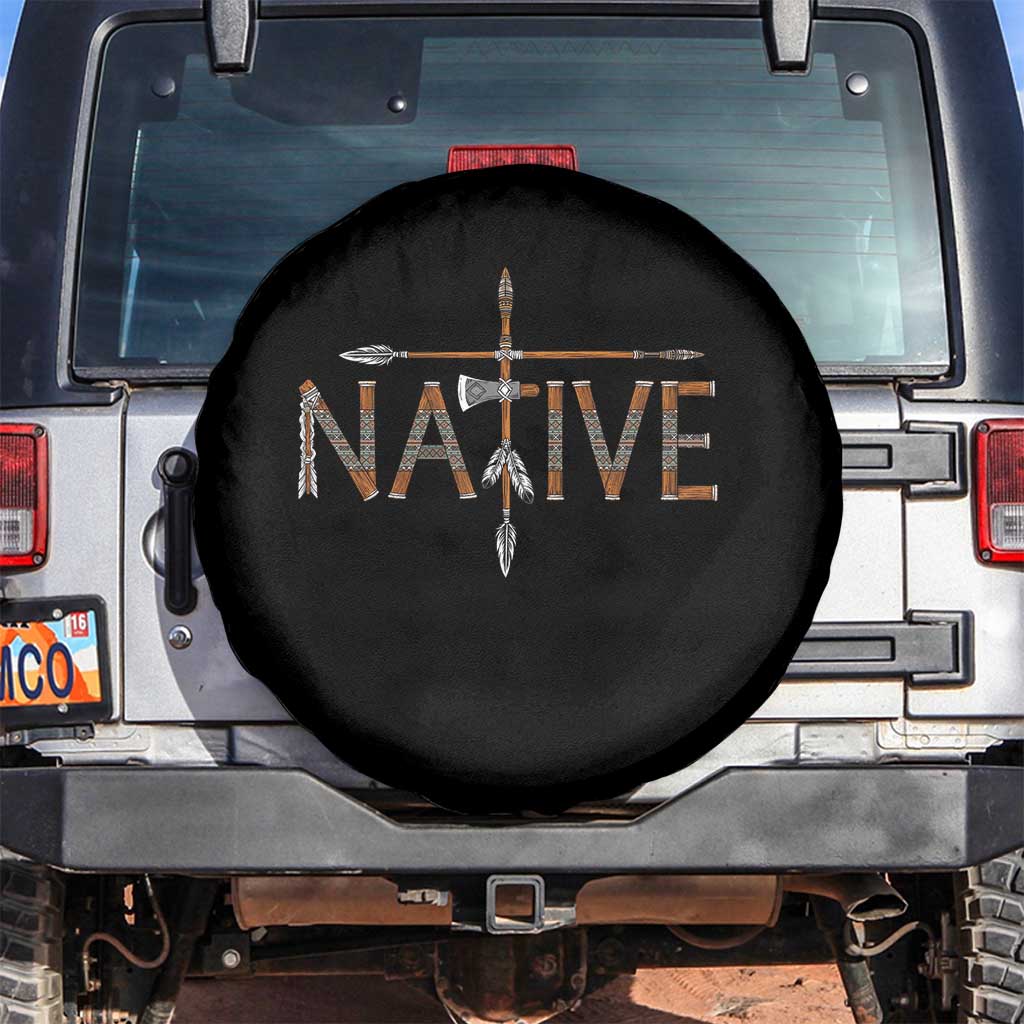 Western Style Tribal Feather Spare Tire Cover Vintage Boho Graphic
