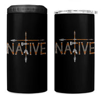 Western Style Tribal Feather 4 in 1 Can Cooler Tumbler Vintage Boho Graphic