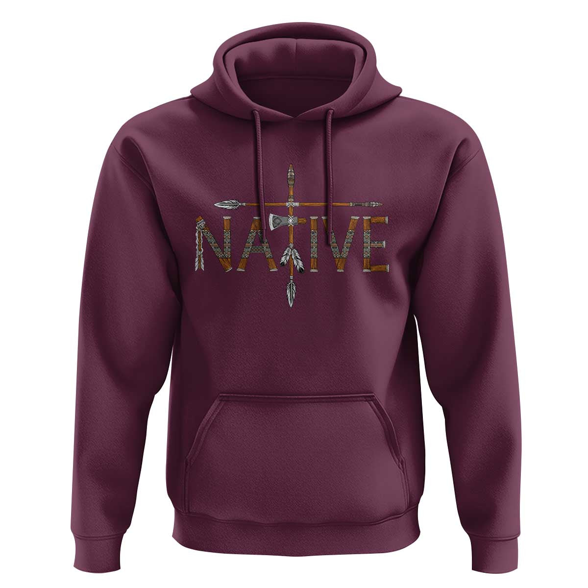 Western Style Tribal Feather Hoodie Vintage Boho Graphic
