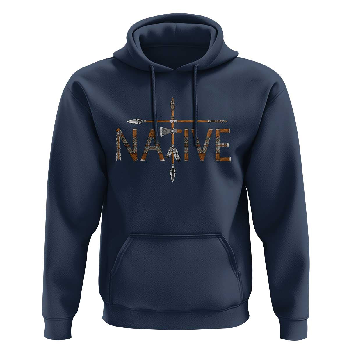 Western Style Tribal Feather Hoodie Vintage Boho Graphic