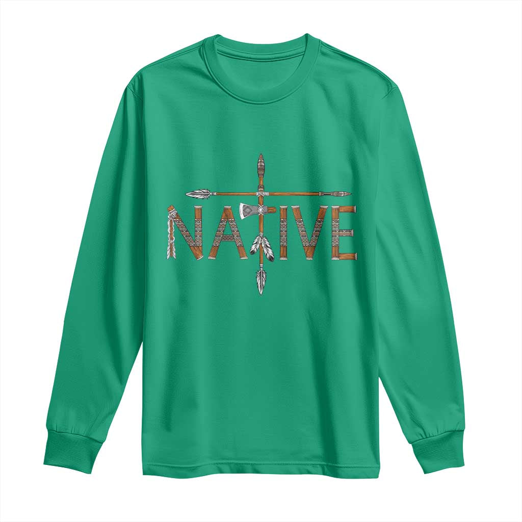 Western Style Tribal Feather Long Sleeve Shirt Vintage Boho Graphic