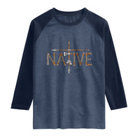 Western Style Tribal Feather Raglan Shirt Vintage Boho Graphic