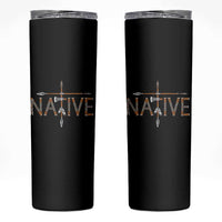 Western Style Tribal Feather Skinny Tumbler Vintage Boho Graphic