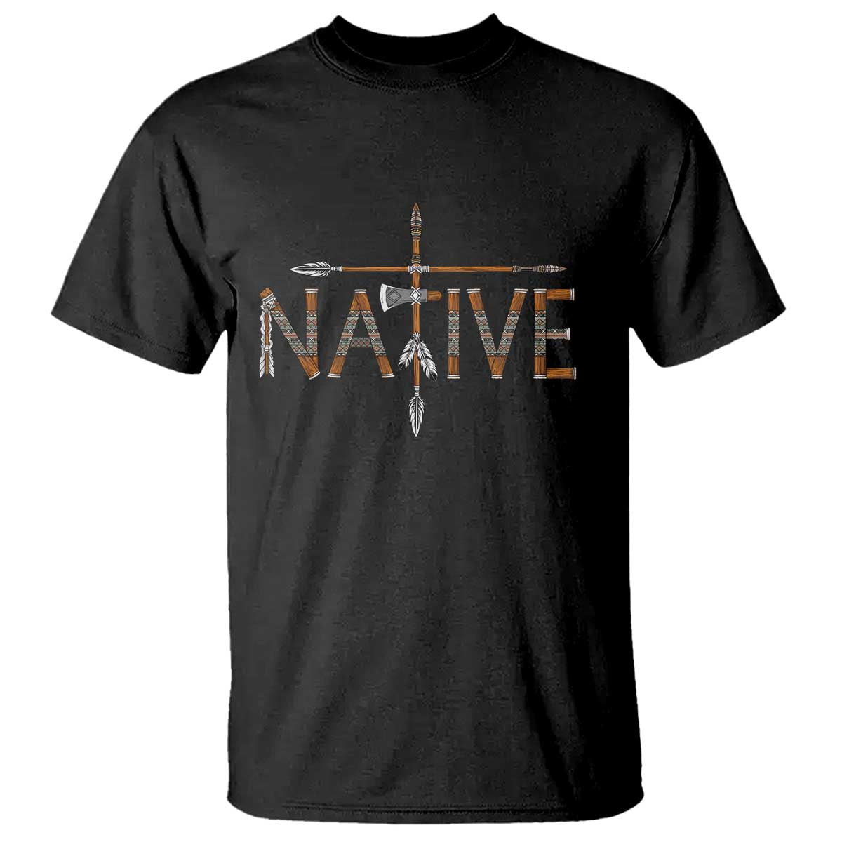 Western Style Tribal Feather T Shirt Vintage Boho Graphic