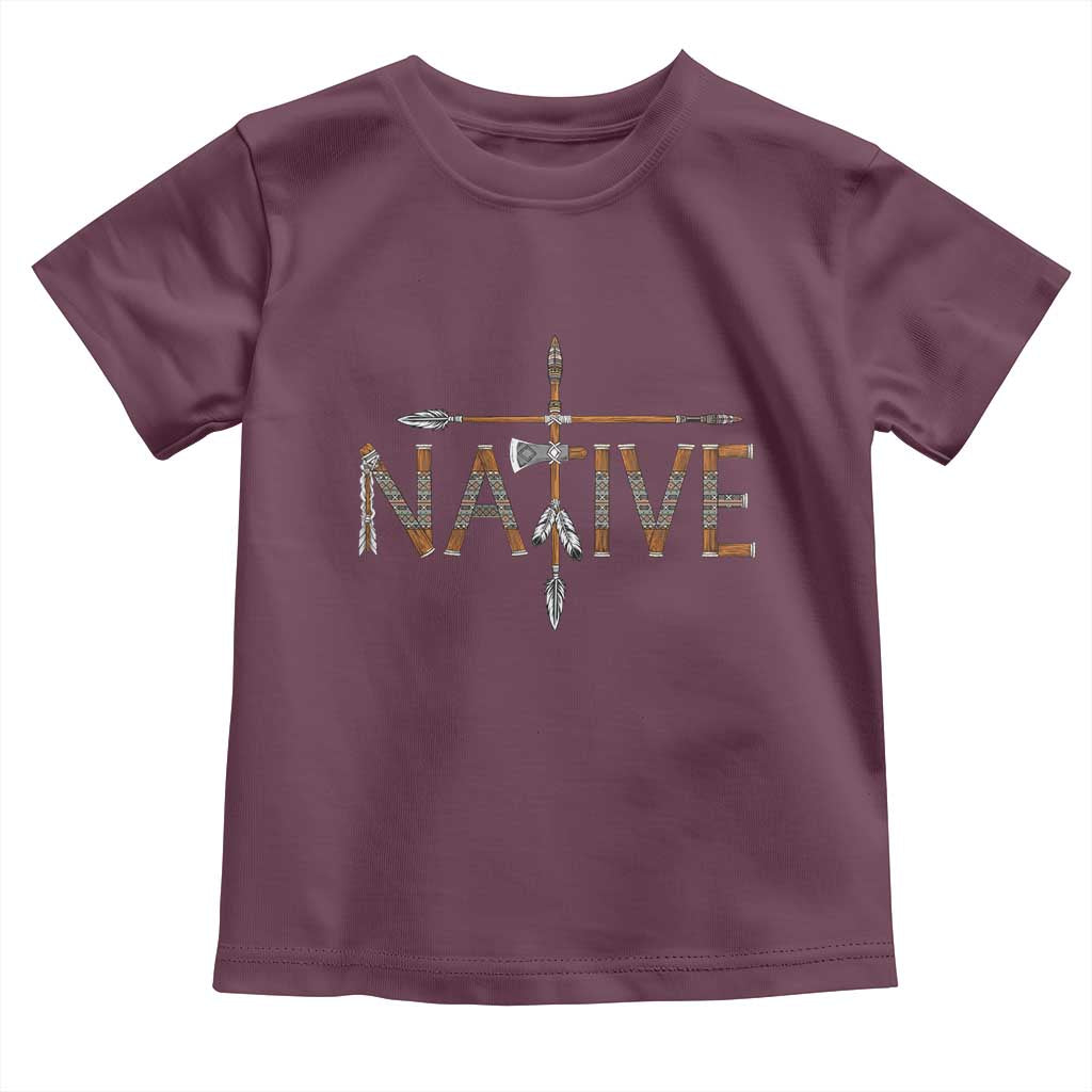 Western Style Tribal Feather Toddler T Shirt Vintage Boho Graphic
