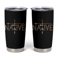 Western Style Tribal Feather Tumbler Cup Vintage Boho Graphic